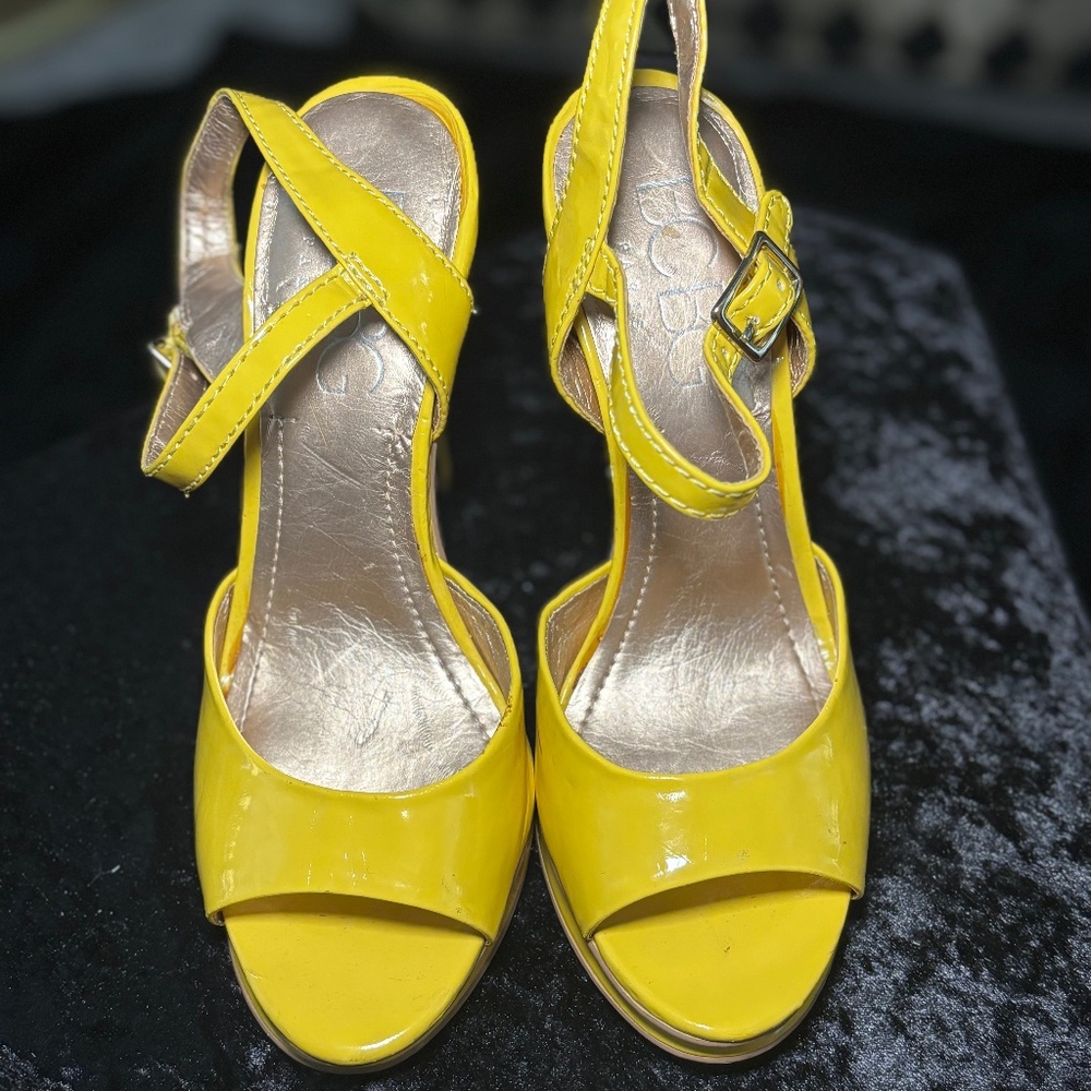 BCBG Yellow Peep Toe Platform